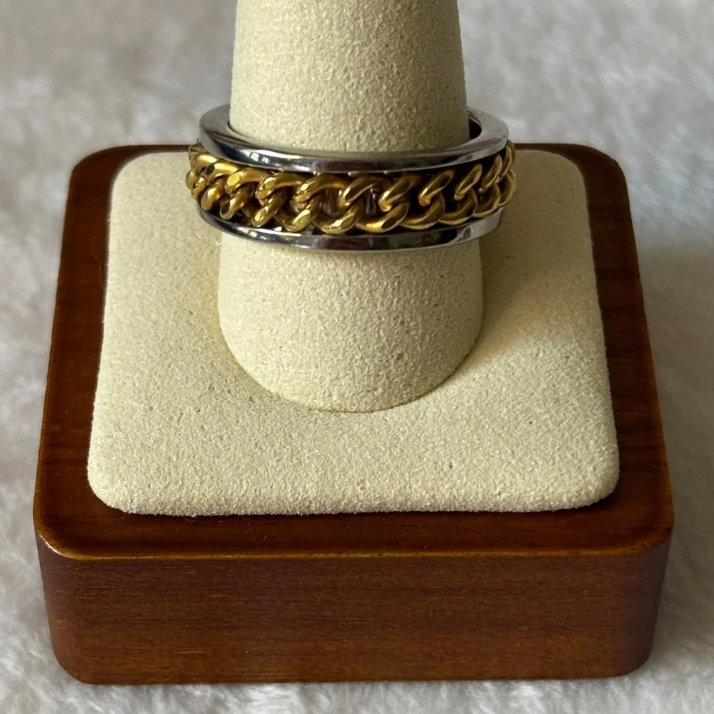 NEW Cuban Link 18k Gold Filled Ring